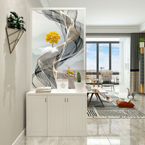 Modern simple art glass living room screen bedroom partition home decoration entrance shoe cabinet light luxury shelter