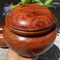 Mahogany tea jar Burmese flower pear old wood modern desktop storage tank plain solid wood go box