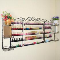 Three-layer simple multi-layer makeup table storage box storage finishing perforated nail polish placement Nail rack iron frame wall