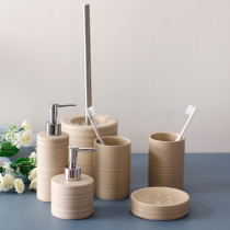 Qianshi ceramic bathroom five-piece set of toiletries set hotel tooth mouthwash Cup couple bathroom tray kit