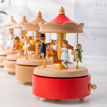 Wooden music box Merry-go-round music box Sky City childrens birthday gift for girl girlfriends special