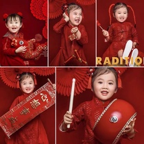 Childrens New Years photo decoration theme photo studio photography props Spring Festival celebration Tiger ornaments Chinese costume photo