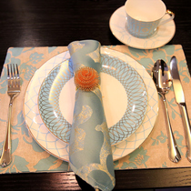 European-style American Model Room table Western-style Western tableware set knife and fork spoon Western dinner plate mat napkin meal buckle