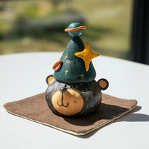 Todays entry into the lotus Tianyi ceramic studio design Cartoon creative with lid sealing tank mini storage tank