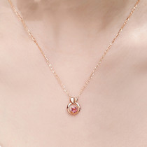 Carring Kiss18k Rose Gold Necklace Woman Color Gold Lock Bone Chain Small Crowddesign Sensation Beatrins Light Lavish