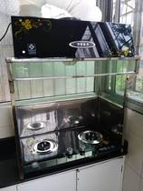 Stainless steel smoke kitchen old-fashioned bracket Beijing smoke hood sub-shelf glass hood Hood household