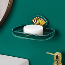 Light luxury wind soap box drainable toilet free hole bathroom adhesive wall-mounted household soap box shelf
