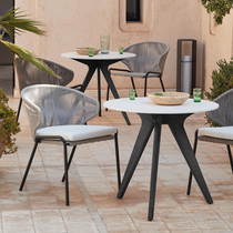 Outdoor leisure table and chairs open-air balcony minimalist modern waterproof sunscreen outdoor garden Villa Courtyard Rattan