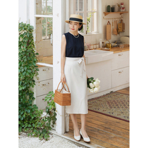 Marixia simple elegant high waist straight skirt solid color professional commuter ol hip skirt q3656
