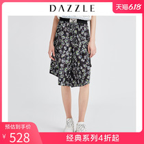 Dazzle Disu summer new Bermuda asymmetric funny skirt pants floral shorts 2g2q1306t