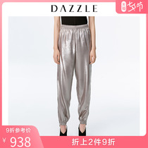 DAZZLE 2020 summer new metallic sports Harlan high-waist casual pants women 2C2Q4168D