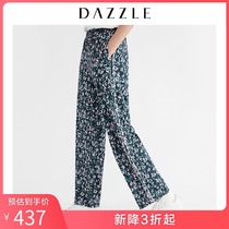 Dazzle spring and autumn new style athletic Print Elastic Waist Wide Leg Pants for women 2f1q4146a