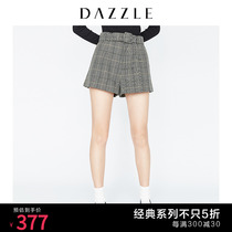 DAZZLE autumn and winter new leisure plaid belt wool woolen shorts 2F4Q1194N