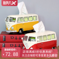 Nordic luxury creation manual simulation Beetle car Volkswagen bus model tissue box living room household drawing paper box