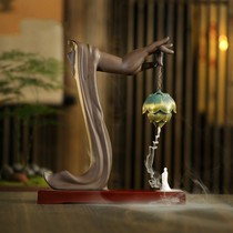 Brand Enlightenment Buddhas hand back incense burner ceramic home Zen desktop ornaments modern Chinese aromatherapy furnace sink