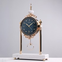 Clock and clock living room clock home fashion desktop high-end light luxury American creative ornaments clock European silent table clock