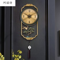 New Chinese pure copper light extravagant clock hanging clock Living room Home Fashion creative modern clock minimalist Personality Quartz Clocks