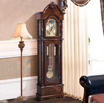 European style retro clock Hemler mechanical swing clock Chinese living room floor clock home solid wood vertical clock