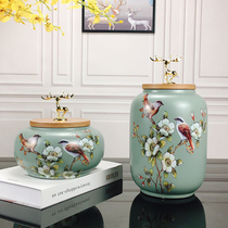 European ornaments ceramic cans sealed cans light luxury Pu 'er cans storage cans candy cans storage cans tea cans household