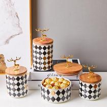 kiskim European stainless steel creative home light luxury dessert ornaments storage pot teapot candy jar afternoon tea set