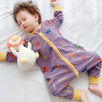 Baby sleeping bag Spring and autumn baby constant temperature anti-kicking cotton split legs winter boys and girls Four Seasons childrens conjoined pajamas