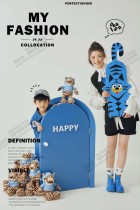Blue Prop Door Children Parent-child Photography Props Cranberry-like Wings Silk ()