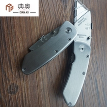  Stainless steel utility knife Electrician trapezoidal industrial wallpaper knife Heavy-duty all-metal thickened folding knife All-steel