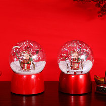 Creative New Year Gift Music Snow Glowing Crystal Ball Big Red Festive God of Wealth Lucky Spring Festival Home Decoration