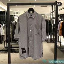 SONGZIO high-end mens Korean 22 summer short-sleeved casual shirt SE3SH801 BK black