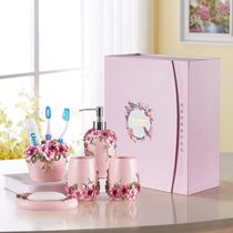Creative European wedding bathroom five-piece bathroom kit Tooth toilet mouthwash Cup wash set