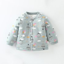 Baby quilted top autumn and winter thin cotton padded jacket baby warm clothes boy cotton inner liner girl winter jacket
