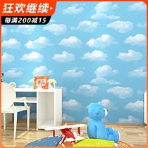 Blue sky white cloud wallpaper ceiling simple ceiling childrens room wall bedroom room boys and girls Sky wallpaper