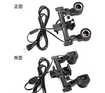 Photography lamp photography umbrella nylon universal double lamp holder E27 lamp holder National Standard European standard-applicable clothing photography set