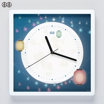 Li Li Art Wall Clock Clock Square Chinese style Chinese style retro creative bedroom living room mute Japanese quartz clock