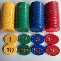 Chip set 160 pieces double-sided bronzing digital chips Mahjong poker game tokens plastic chip coins