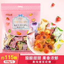 Ah Q bear jelly and soft candy mixed with fruit