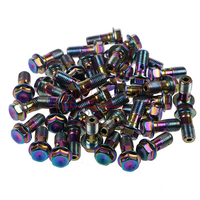 摩托车电摩改装侧推/直推上泵螺丝卡钳油管螺丝油嘴电彩色螺丝