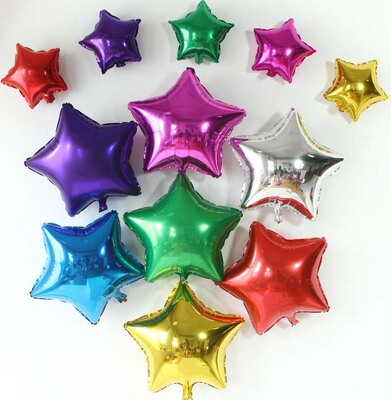 5寸10寸18寸爱心铝膜气球五角星铝箔气球生日派对同学会装饰布置