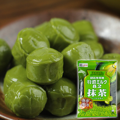日本原装进口直送 uha悠哈8.2特浓抹茶牛奶味觉糖 84g 吃货必备