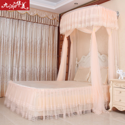 九洲华美伸缩蚊帐装墙三开门宫廷公主加厚不锈钢架1.2米1.5m1.8床