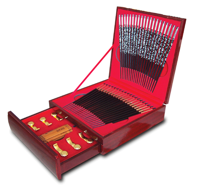 筷子来凤漆筷礼品工艺品婚礼礼品餐具特色筷20双极品彩贝戴头漆筷