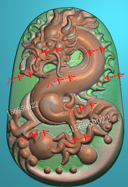 扫描龙牌zf2 精雕图 浮雕图 灰度图 白玉雕挂件图