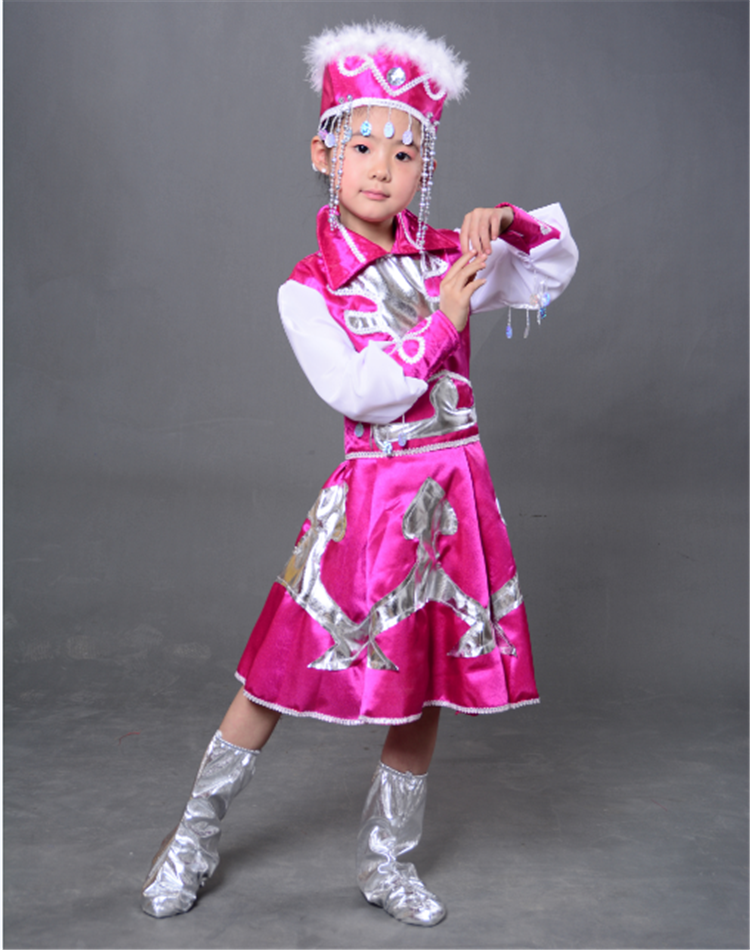 新款特价儿童少数民族蒙古族内蒙古服装演出服舞蹈女童舞台服