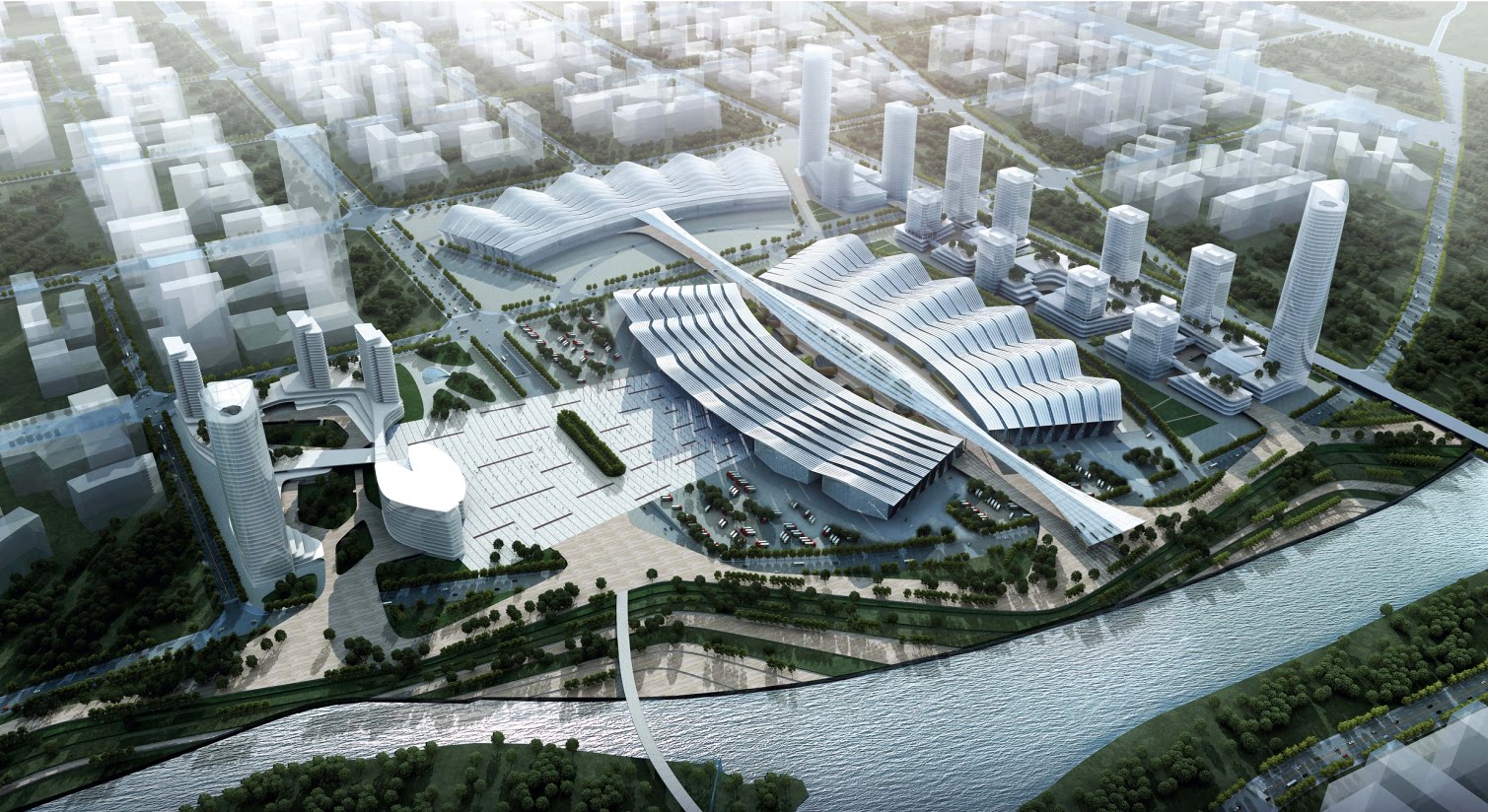 长沙国际会展中心建筑方案设计文本(内含效果图,技术图纸)