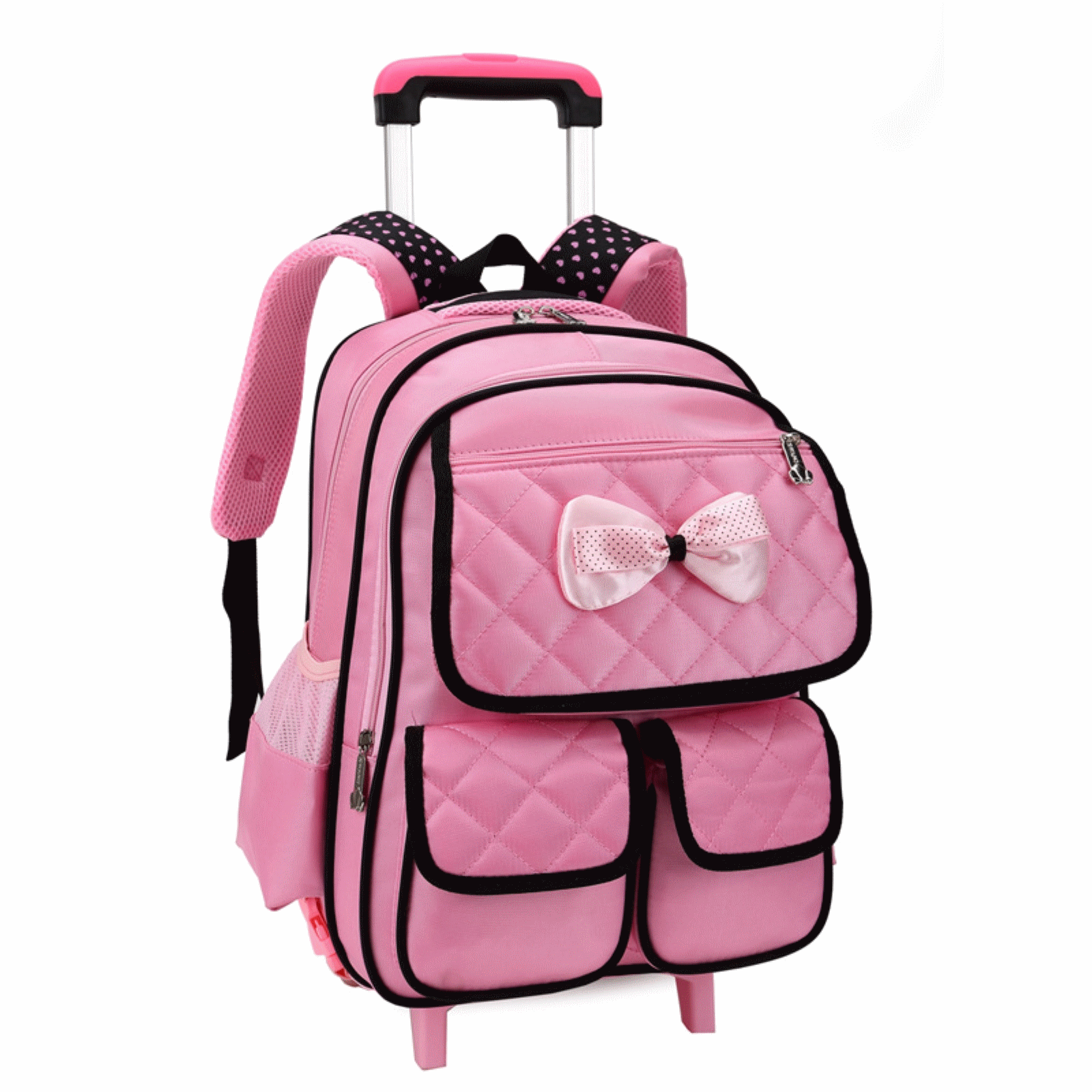 新款儿童公主书包小学生拉杆包女款可拆卸手拉式双肩背包删