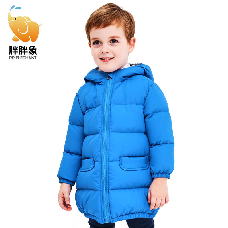 [USD 96.53] Fat as children's down jacket and long sections small ...