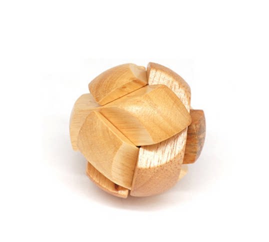 成人木制益智玩具 古典玩具 孔明锁 鲁班锁 足球锁 圆魔球