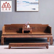  Mahogany furniture Chicken wing wood Arhat bed Solid wood single board plain surface Ming and Qing antique Chinese furniture Zen Arhat bed