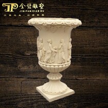 European flowerpot figures flowerpot sandstone artificial stone glass fiber reinforced plastic sculpture party and government campus culture sculpture cultural fossils