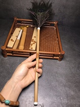  Xiangzhai life Fujian Hongxiang Fei bamboo peacock hair whisk Buddha statue feather duster Red Xiang Fei study decoration